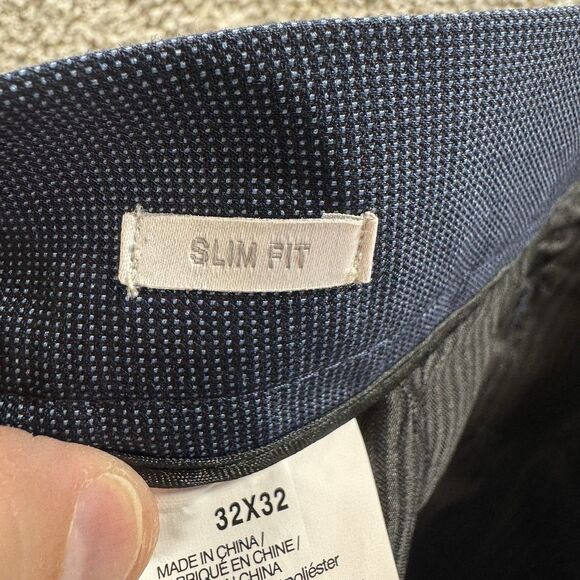 Perry Ellis Portfolio Travel Luxe Pants Mens 32x32 Bearing Sea Blue Slim Fit New - Picture 10 of 13